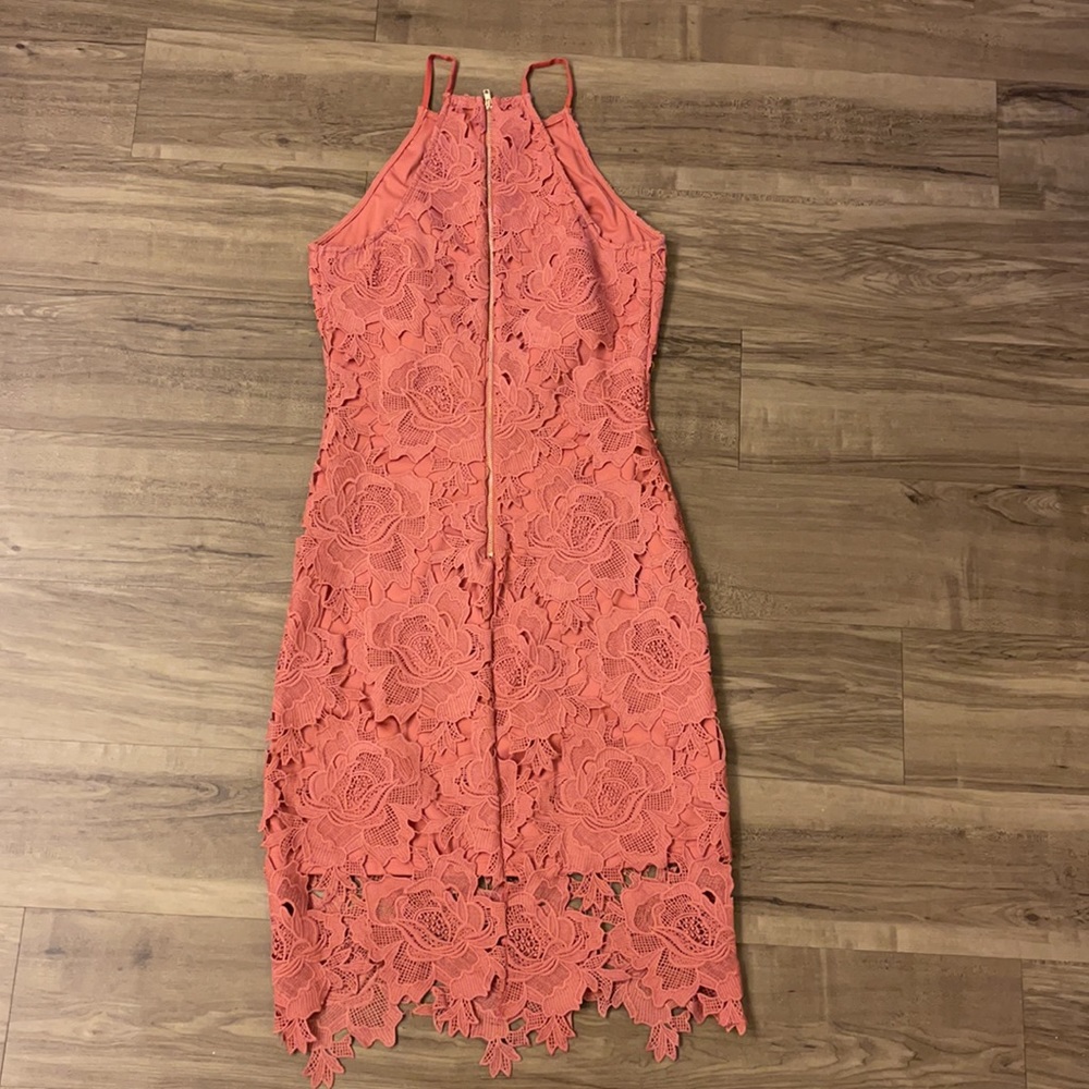 Lace overlay dress